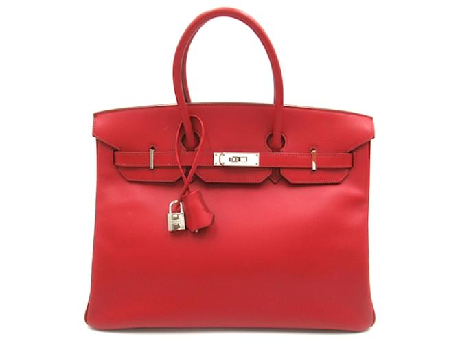 Borsa Hermès Birkin 35 Rosso Pelle  ref.1525324