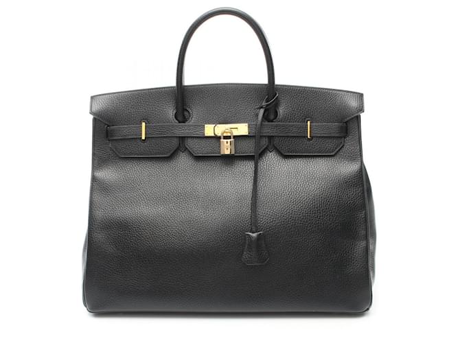 Sac à main Hermès Birkin 40 en cuir Ardennes noir  ref.1525330