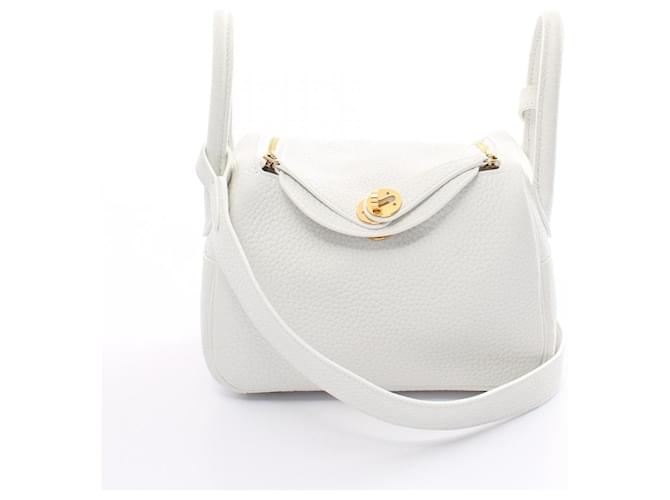 Hermès Nuevo bolso de hombro Hermes Lindy blanco Cuero  ref.1525332