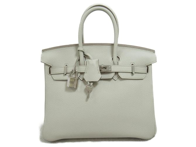 Hermès Bolsa Hermes Birkin 25 em couro Togo cinza Marrom  ref.1525334