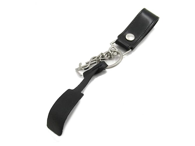 Saint Laurent Black Leather Keyring  ref.1525344