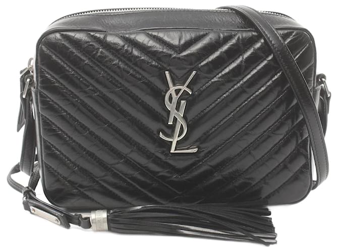 Bolso de cámara Monograma LOU de Saint Laurent Negro Cuero  ref.1525353