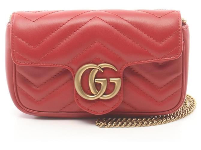 Bolsa Super GG Marmont da Gucci Vermelho Couro  ref.1525357