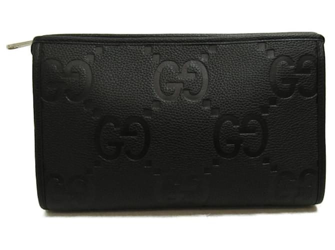 GUCCI Jumbo GG Pouch Bag Black Leather  ref.1525364