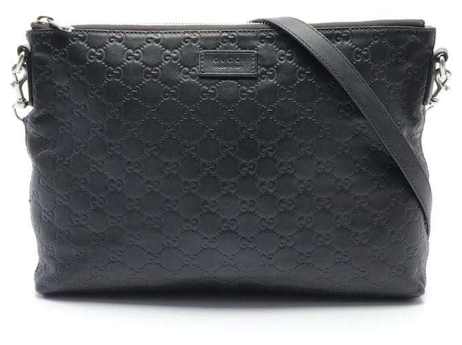 Bolsa de ombro em couro Guccissima da Gucci Preto  ref.1525365