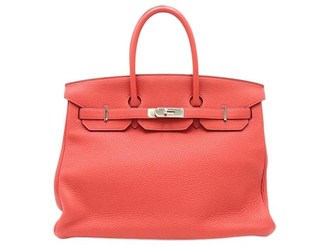 Hermès Hermes Birkin 35 Handbag in Red Taurillon Clemence Leather  ref.1525366