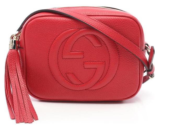 Bolsa Disco Soho da Gucci Vermelho Couro  ref.1525371