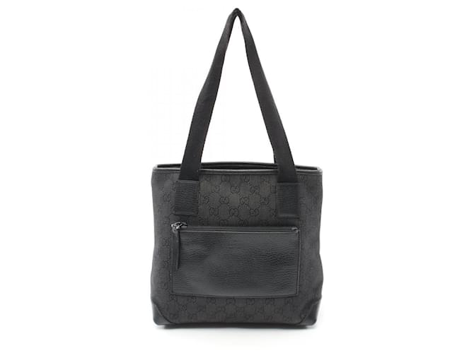 Bolsa tote com padrão GG da Gucci Preto Couro Lona  ref.1525382