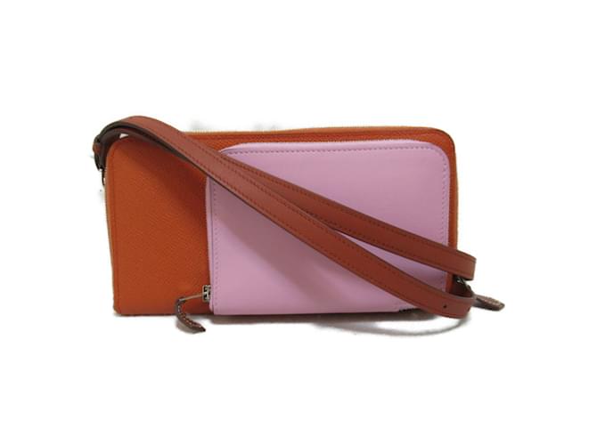 Hermès Bolso de Hombro Hermes Nuevo To Go Rosa Naranja Cuero  ref.1525395