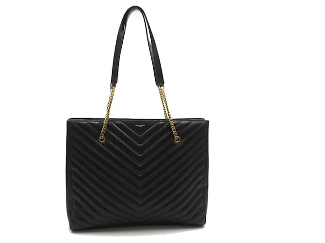 Bolso tote de cuero negro Saint Laurent  ref.1525401