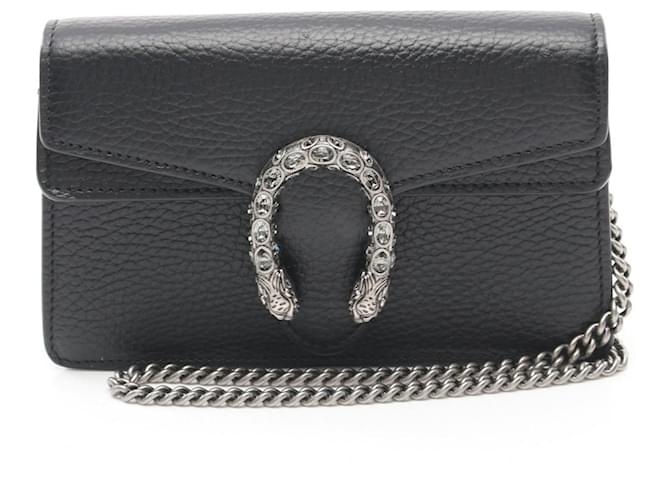 Gucci Dionysus Shoulder Bag Black Leather  ref.1525413