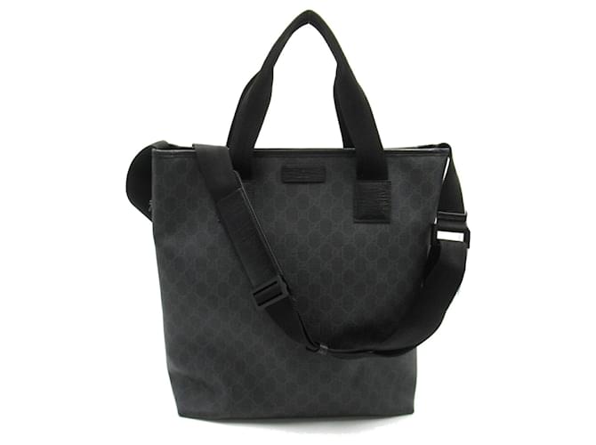 Sac fourre-tout en toile enduite noire Gucci  ref.1525414