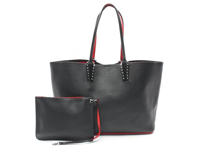 Christian Louboutin Cabata Small Tote Bag Black Red Leather  ref.1525415