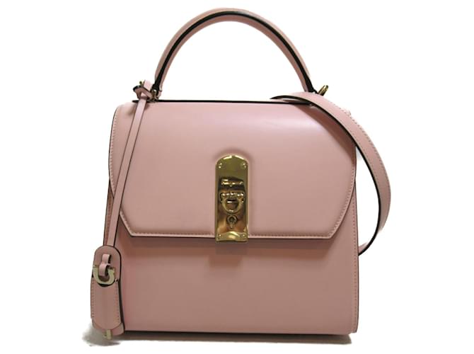 Bolsa de Ombro Gancini 2 em 1 Salvatore Ferragamo Rosa Couro  ref.1525416