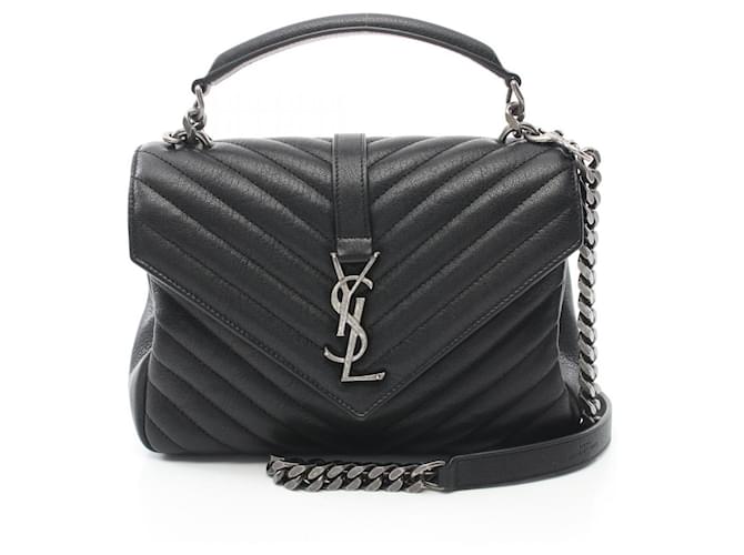 Borsa a mano Saint Laurent College Nero Pelle  ref.1525430