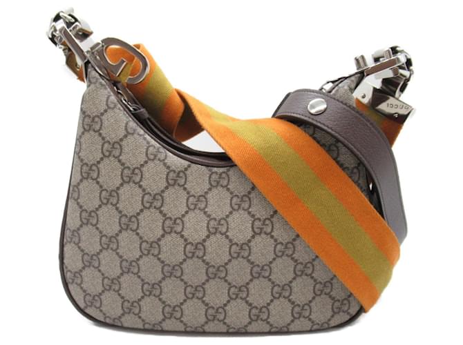 Bolso de Hombro Gucci 2 en 1 Castaño Beige Lienzo  ref.1525442