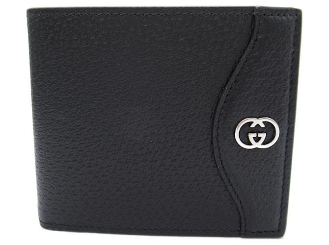 Billetera de cuero plegable Gucci Negro  ref.1525452