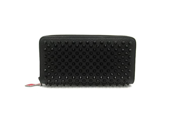 Cartera larga negra con tachuelas Christian Louboutin Negro Cuero  ref.1525456