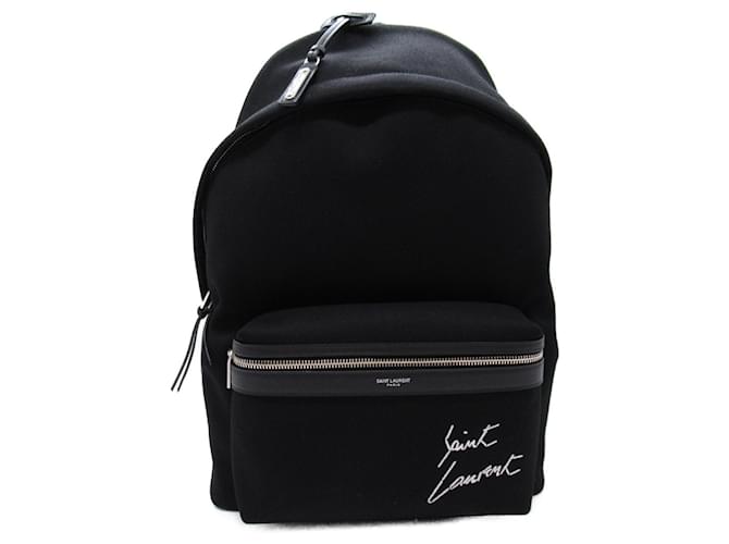 Saint Laurent Black Canvas Backpack Cloth  ref.1525475