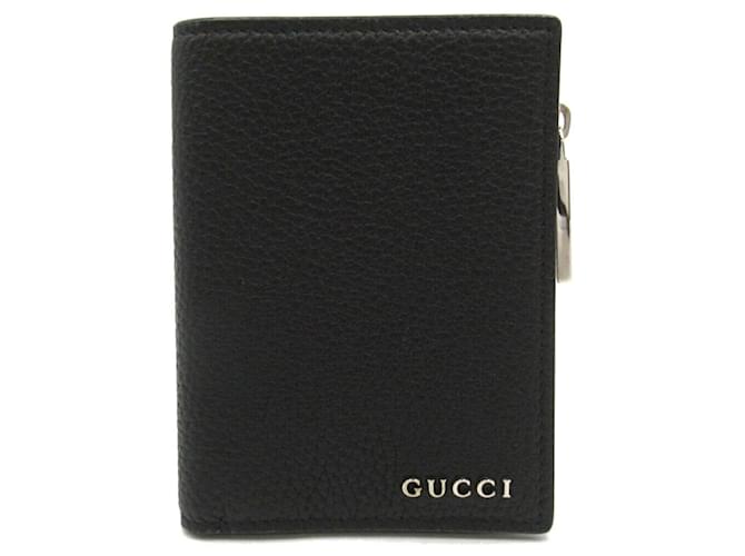 Billetera de cuero plegable Gucci Negro  ref.1525478