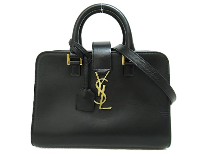 Bolsa de Ombro Baby Cabas Saint Laurent Preto Couro  ref.1525490