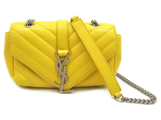 Saint Laurent Yellow Leather Chain Shoulder Bag  ref.1525492