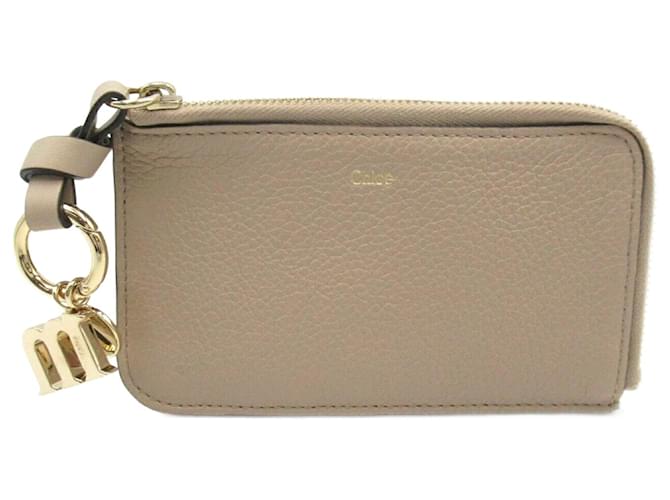 Carteira bi-fold de couro bege Chloé  ref.1525497