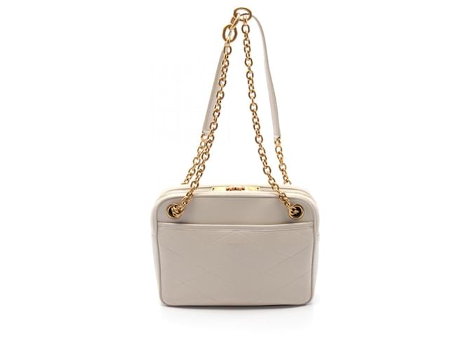 Bolso de Hombro Saint Laurent LE MAILLON Blanco Cuero  ref.1525498