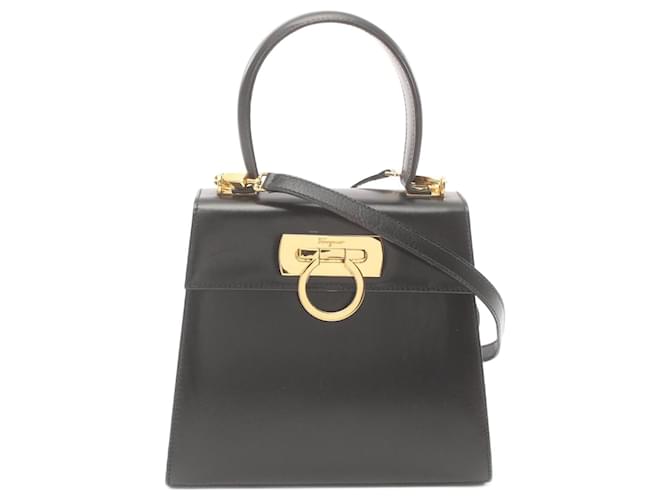 Bolsa Gancini da Salvatore Ferragamo Preto Couro  ref.1525502