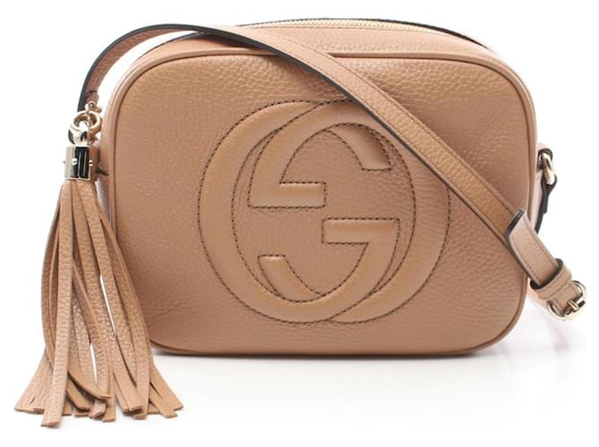 Bolsa Disco Soho da Gucci Bege Couro  ref.1525507