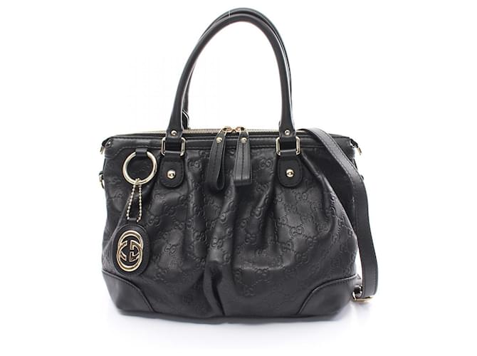 Bolsa Gucci Sukey Guccissima Preto Couro  ref.1525511