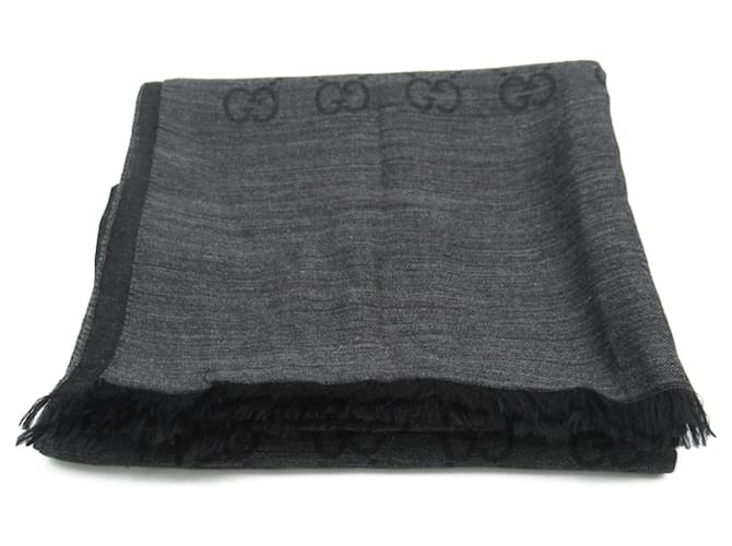 Gucci Black Wool and Silk Stole  ref.1525523