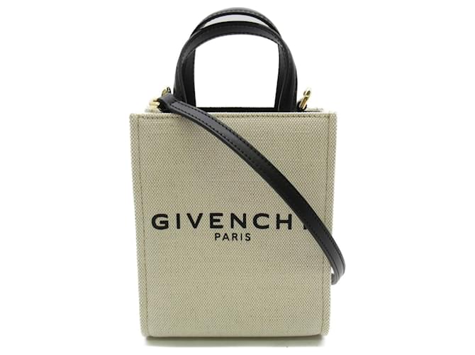 Bolso de Hombro 2 en 1 Givenchy Negro Beige Cuero Lienzo  ref.1525530