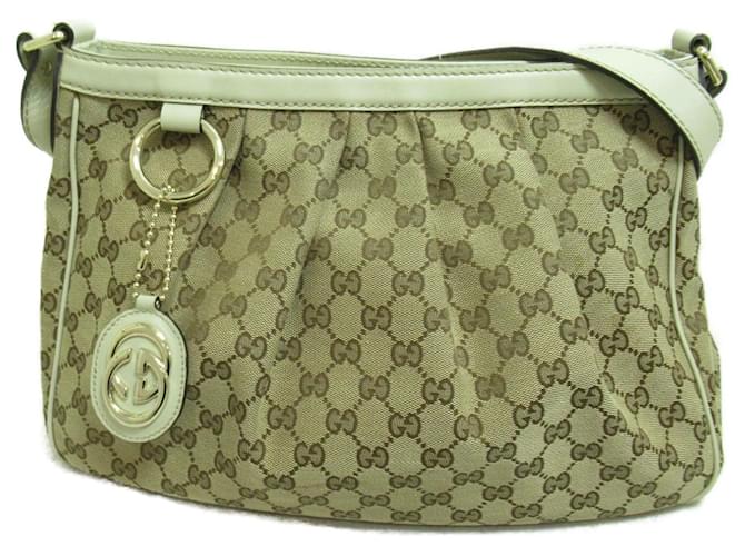 Sac à épaule Gucci en toile GG beige et blanc  ref.1525554