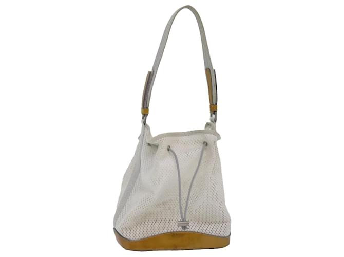 PRADA Sac à épaule de sport en nylon blanc Auth yk13593  ref.1525609