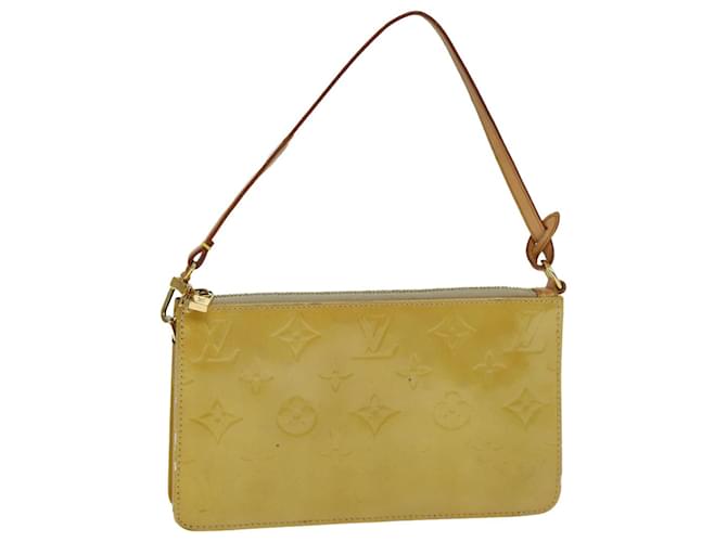 LOUIS VUITTON Poche Accessoire Monogram Vernis Lexington Beige M91010 Auth 81488 Cuir vernis  ref.1525693