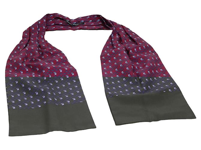 Hermès HERMES Ascot Thailand Necktie Silk Red Auth am6212  ref.1525701