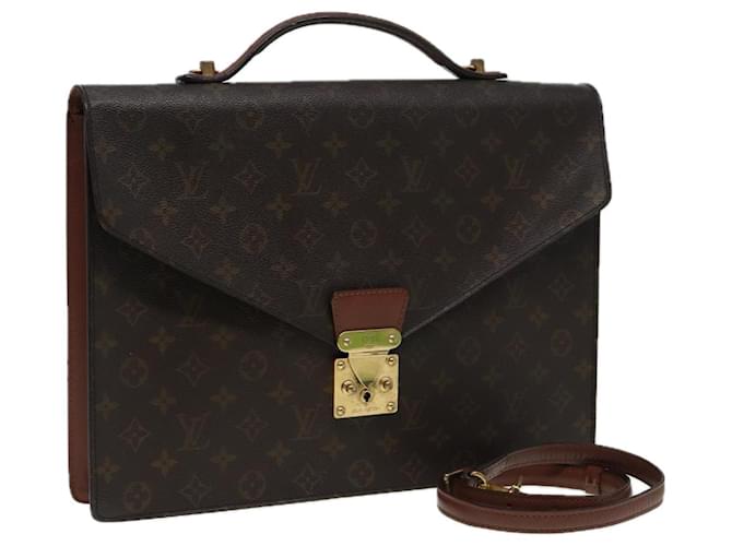 LOUIS VUITTON Monogram Porte Documents Bandoulière Sac M53338 LV Auth 82635 Toile Monogramme  ref.1525726