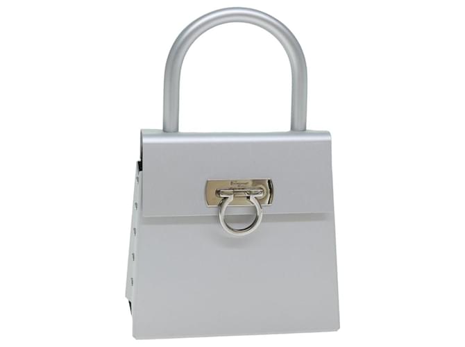 Sac à main Gancini Salvatore Ferragamo en acier inoxydable argent authentique 81633A Argenté  ref.1525756