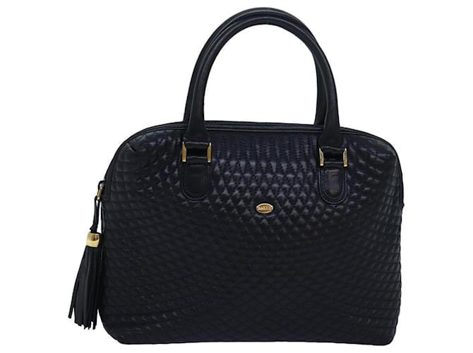 Sac à main BALLY en cuir bleu marine Auth am6476  ref.1525765