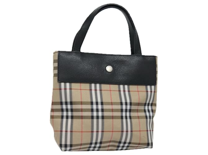 Sac à main en toile beige à carreaux Nova de BURBERRY Auth yk13568  ref.1525792