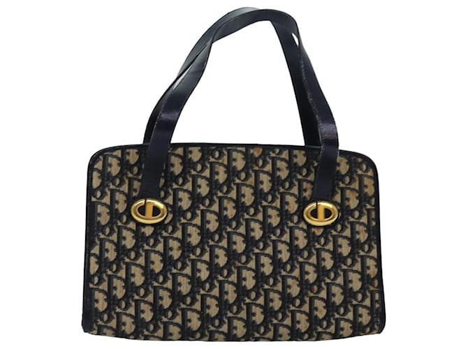 Sac à main en toile Trotter Christian Dior Toile Marine Auth bs15874 Bleu Marine  ref.1525821