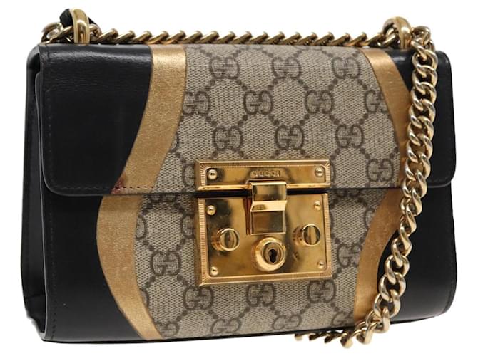 Sac à bandoulière GUCCI Padlock GG Supreme en PVC beige 432182 Auth ar12095  ref.1525827