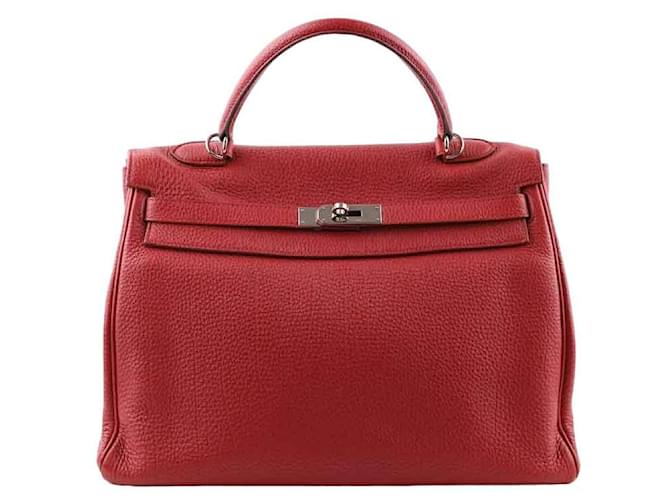 Hermès Kelly 35 leather bag Red  ref.1525844