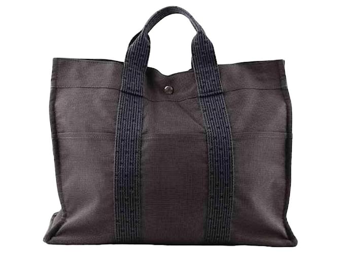 Hermès Sac à main Toto Tissu Gris  ref.1525847