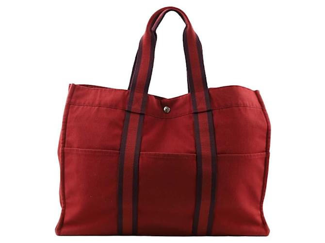 Hermès Toto handbag Dark red Cloth  ref.1525849