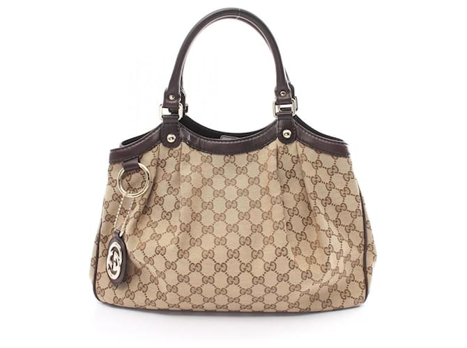 Sac à main Gucci Sukey en toile GG Cuir Marron Beige  ref.1525852