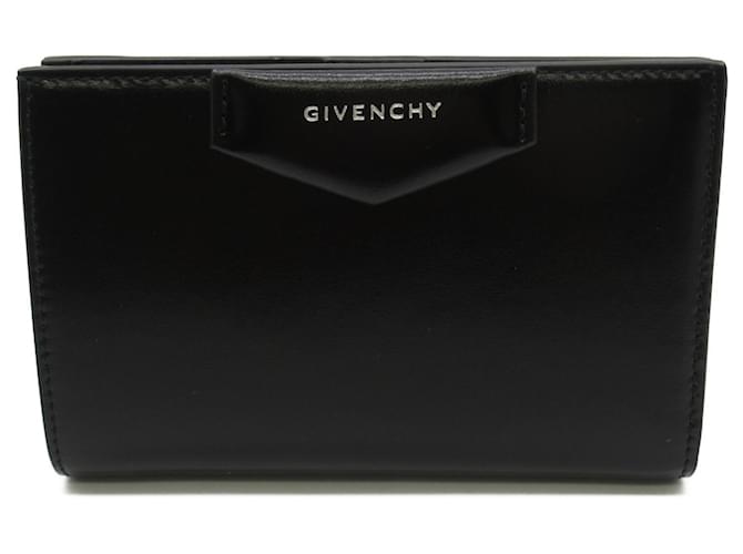 Portefeuille bi-fold Givenchy Antigona 4G Cuir Noir  ref.1525856