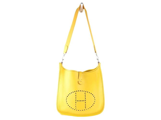 Hermès Evelyne leather shoulder bag Yellow  ref.1525860