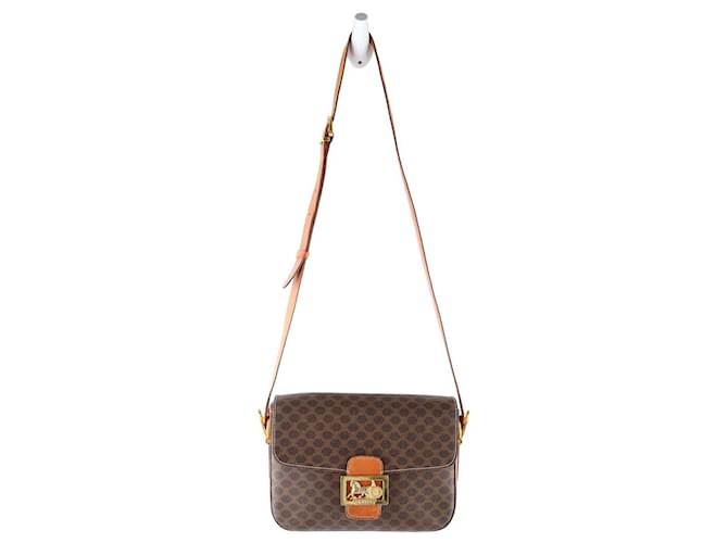 Céline Bandoulière Triomphe Vintage en cuir Marron  ref.1525866